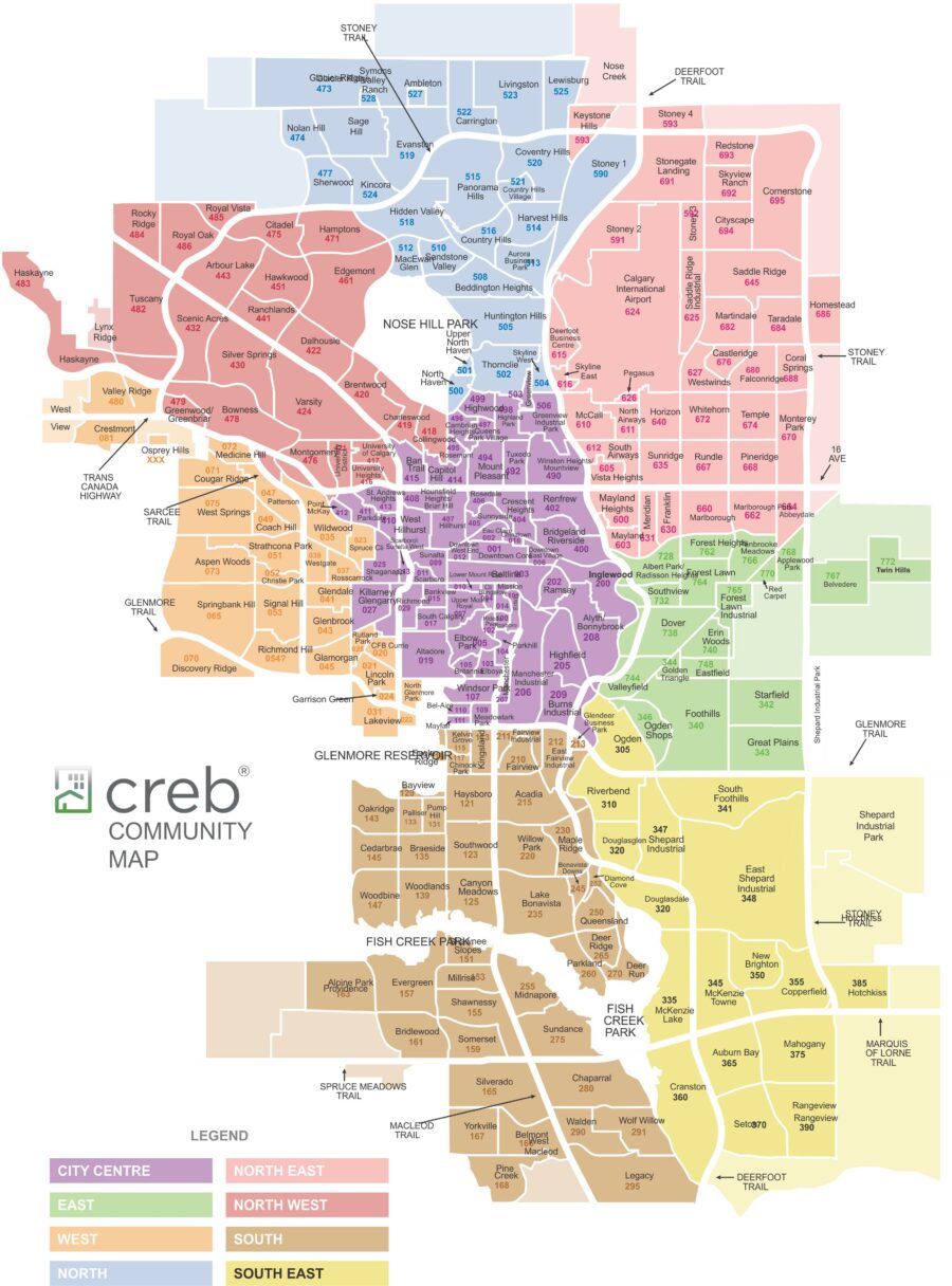 Calgary community neighborhood map